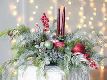 Load image into Gallery viewer, Snowy Splendor Candle Arrangement