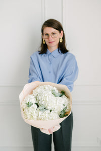 White Hydrangea Mono Bouquet
