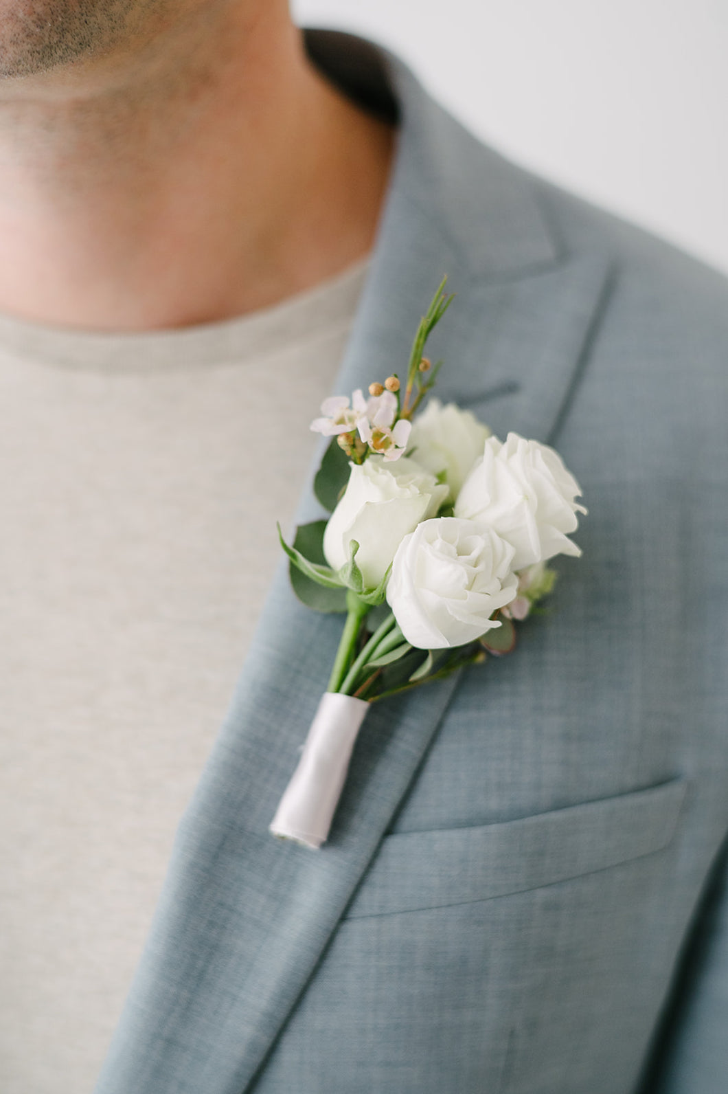 Prom Boutonniere and Corsage in White