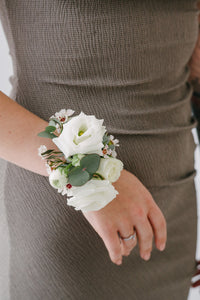 Prom Boutonniere and Corsage in White