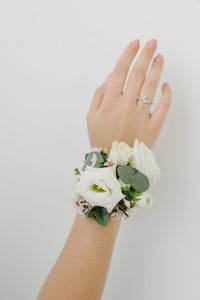 Prom Boutonniere and Corsage in White