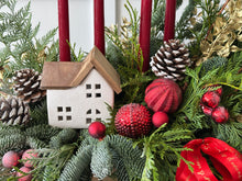 Load image into Gallery viewer, Winter Wonderland Advent Centrepiece with red accents
