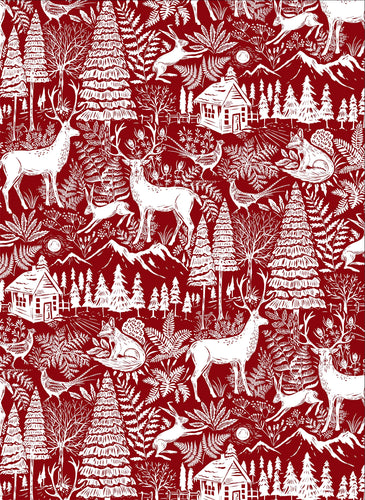 Tea Towel Burgundy Forest by Maison Lorrain