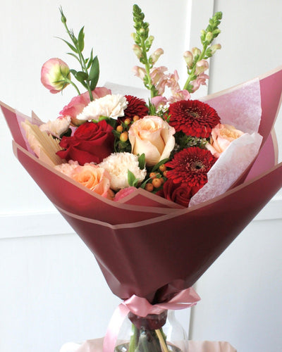 Peach and Red Charm Bouquet