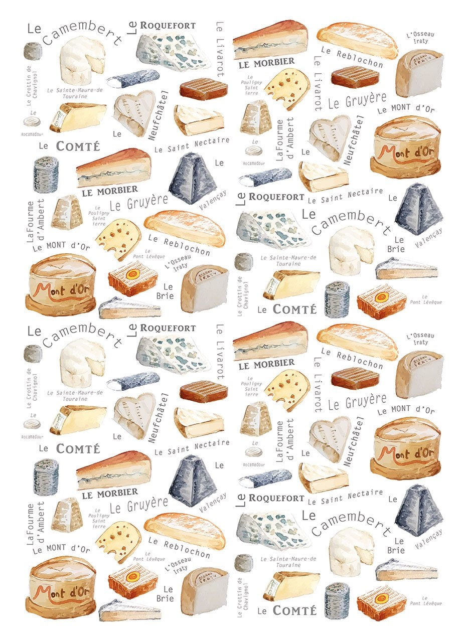 Les Pains de France' tea towel showing French breads and their names –  Connexion France Store